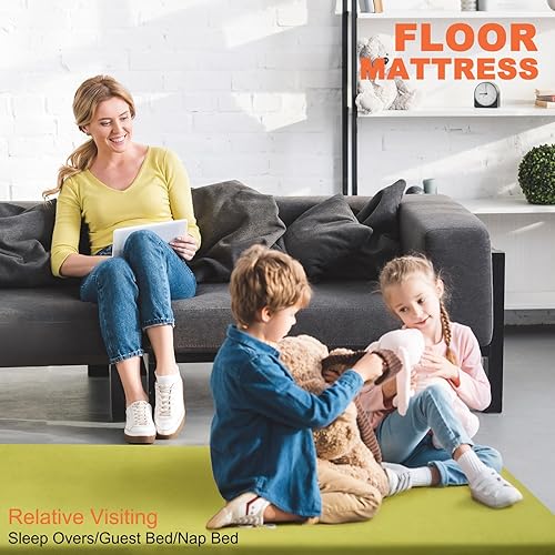 Miniatura 2 de Memory Foam Camping Mattress Sleeping Pad, 3" Thick Waterproof Portable Roll Up Sleeping Mats & Floor Mattress Pad with Pillow + Travel Bag for