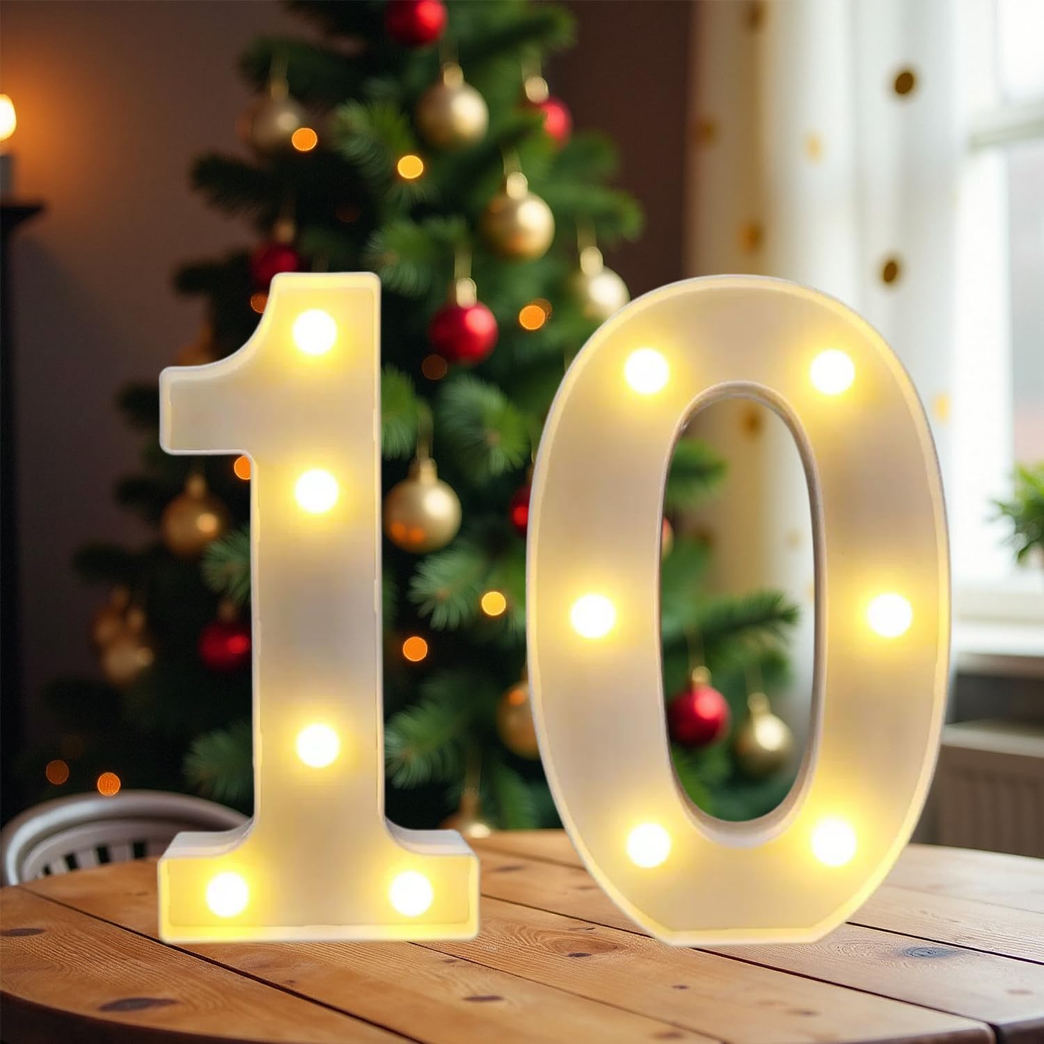 ZUOVAOV Birthday Decorations LED Light Up Sign - Party Decoration Night Lit Anniversary Background Home Decor (10th)