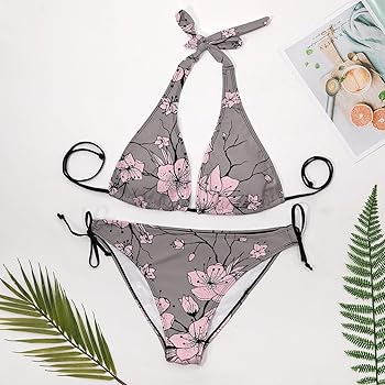 Amazon.co.jp: [WKN] ビキニ水着 三角ビキニ 桜 花柄 ビキニ