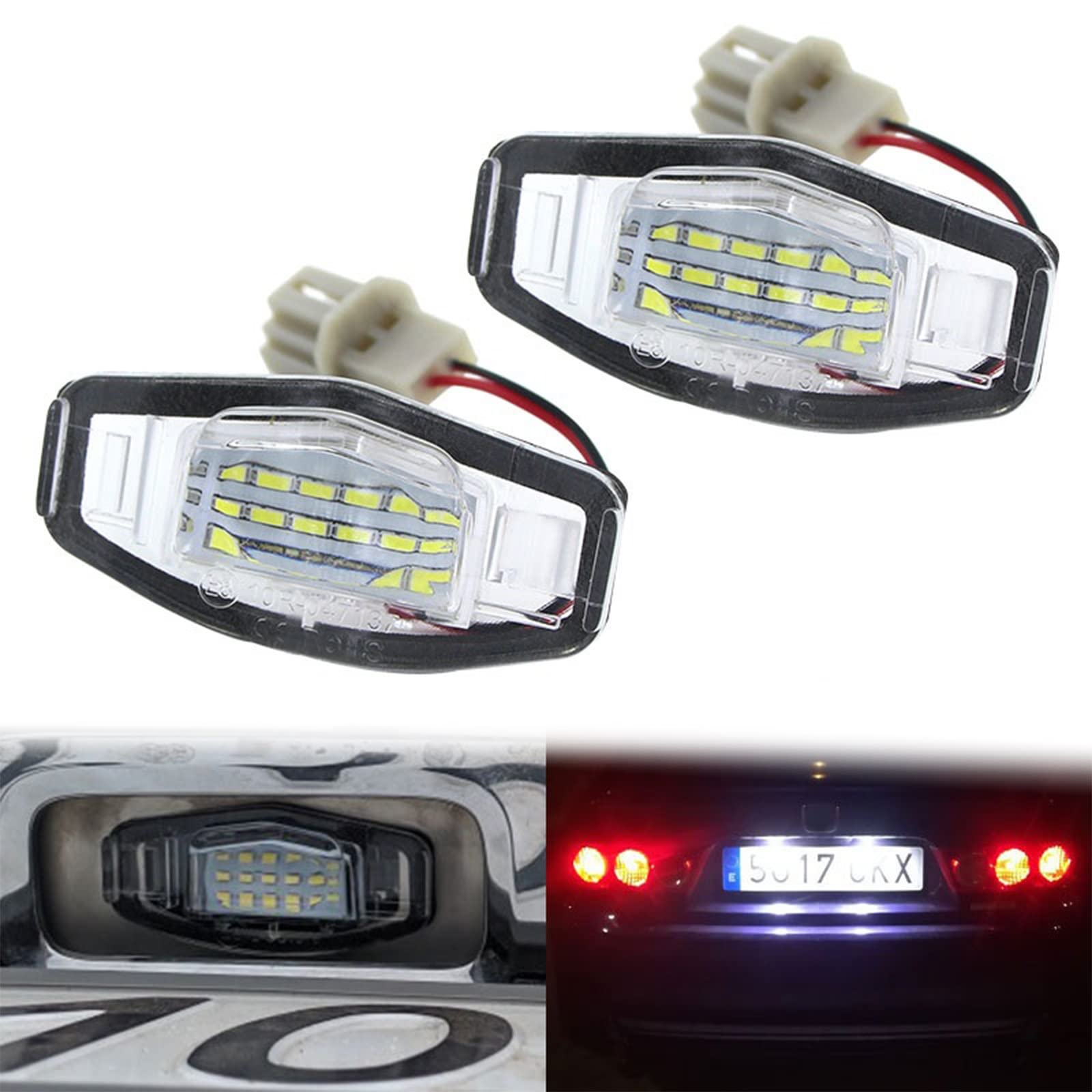 GIGIROM2x Canbus Number License Plate Light Lamp, for Accord 2003-2012 City MK4 2002-2008 MR-V Pilot 2003-2008, for Civic, for Odyssey Led License Lamp