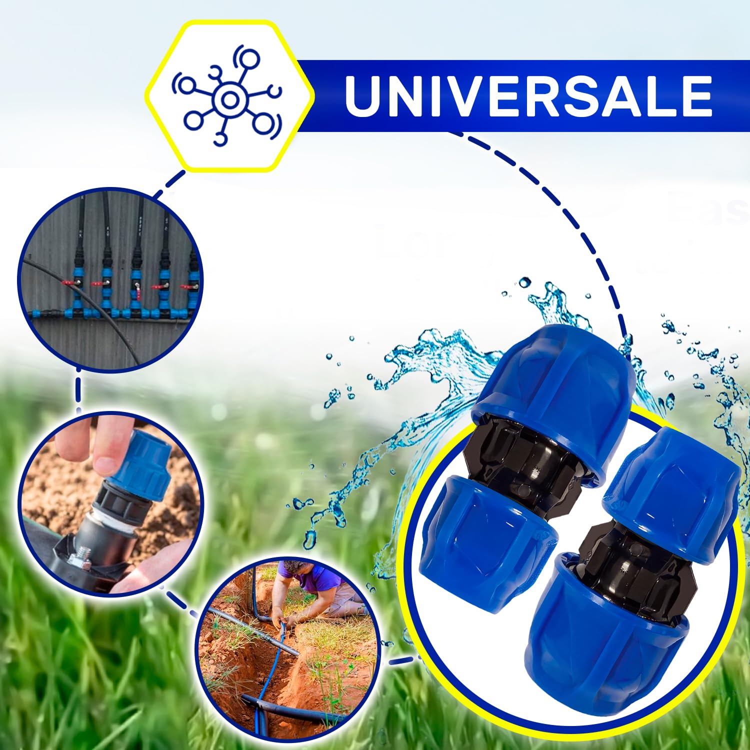 2 Pezzi Raccordo Riduzione 25 Mm X 20 Mm In Polipropilene PP Manicotto Per Il Collegamento Di Tubo Polietilene PE - MONTERAL