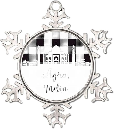 India Agra - Adornos colgantes para árbol de Navidad, adorno redondo para árbol de Navidad, nuestra primera Navidad en la ciudadestado, recuerdo