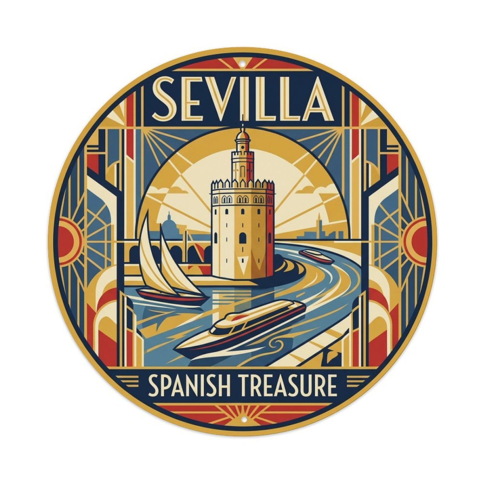 Xanthor Style Vintage Travel Seville Spain Province Metal Tin Sign