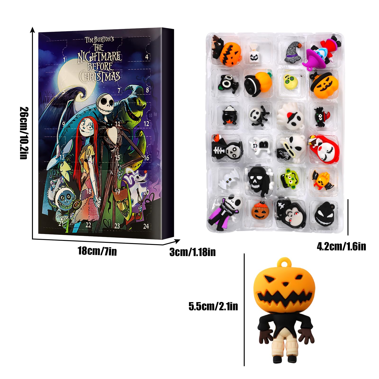 Wichtel Adventskalender 2024 – Mit 24 Handgemachten Plüsch-Wichteln, Samt, 21x21 Cm – Weihnachts-Countdown-Deko