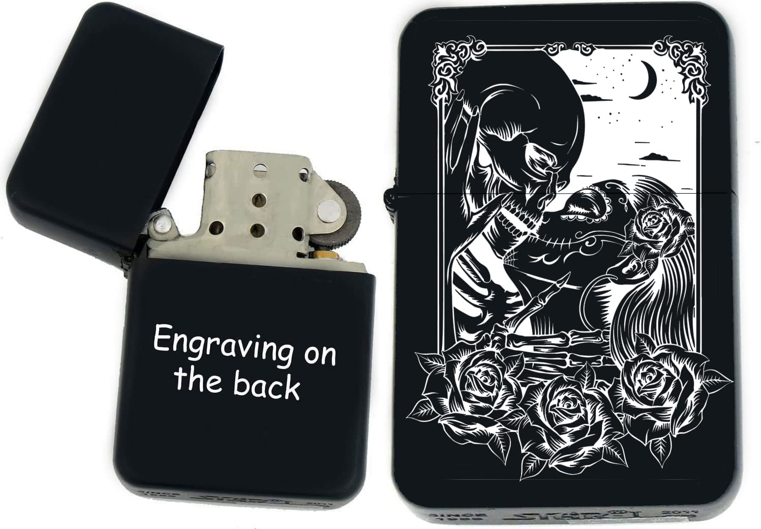 Groomsman Personalized Windproof Black Matt Lighter - Free Laser Engraving for Him Husband Father Groomsmen Boyfriend Silver Dad