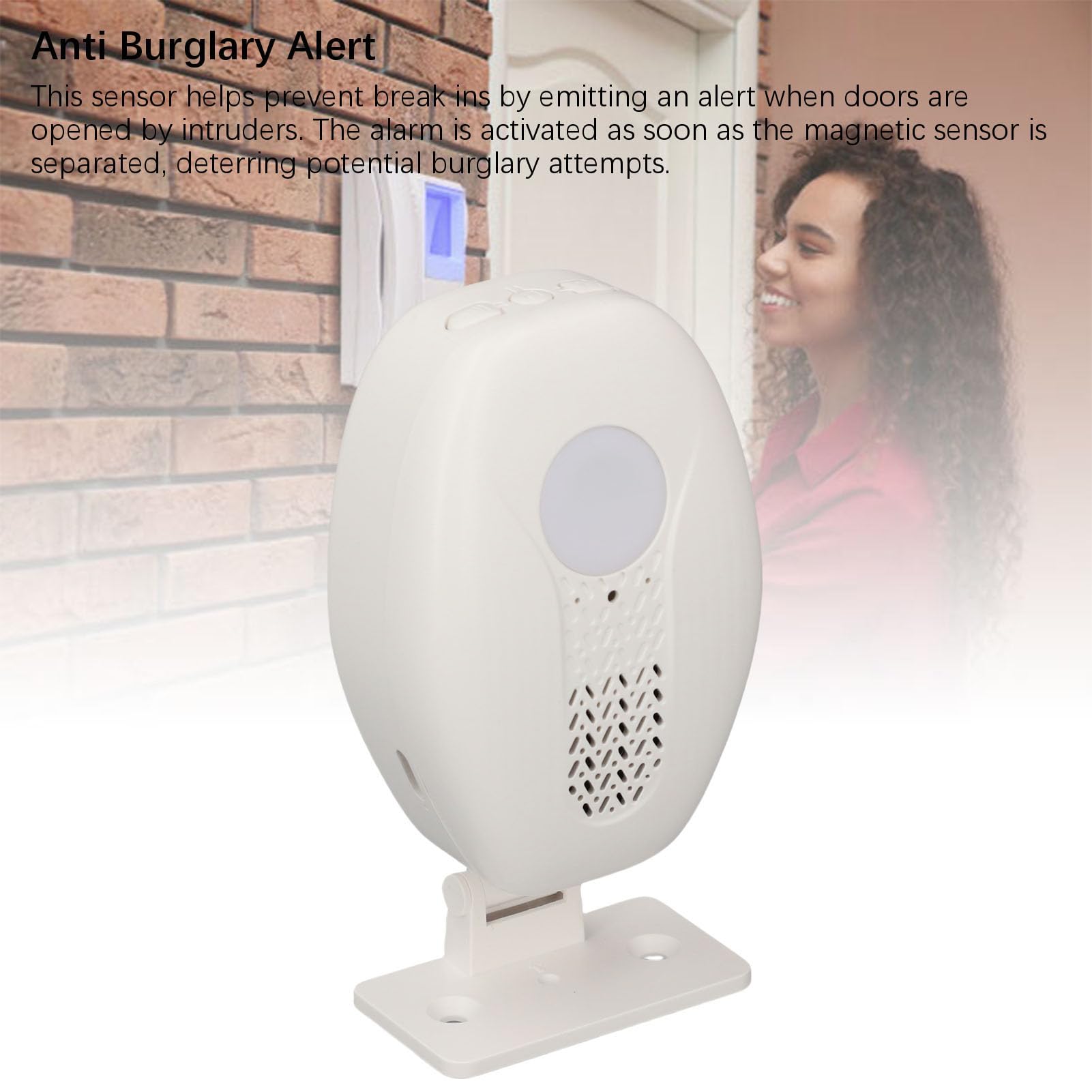 Irfora Alarma de Sensor de Puerta Inalámbrico 80 DB, Alerta Inducción Magnética Larga Distancia para Seguridad Tienda, Fácil Instalación