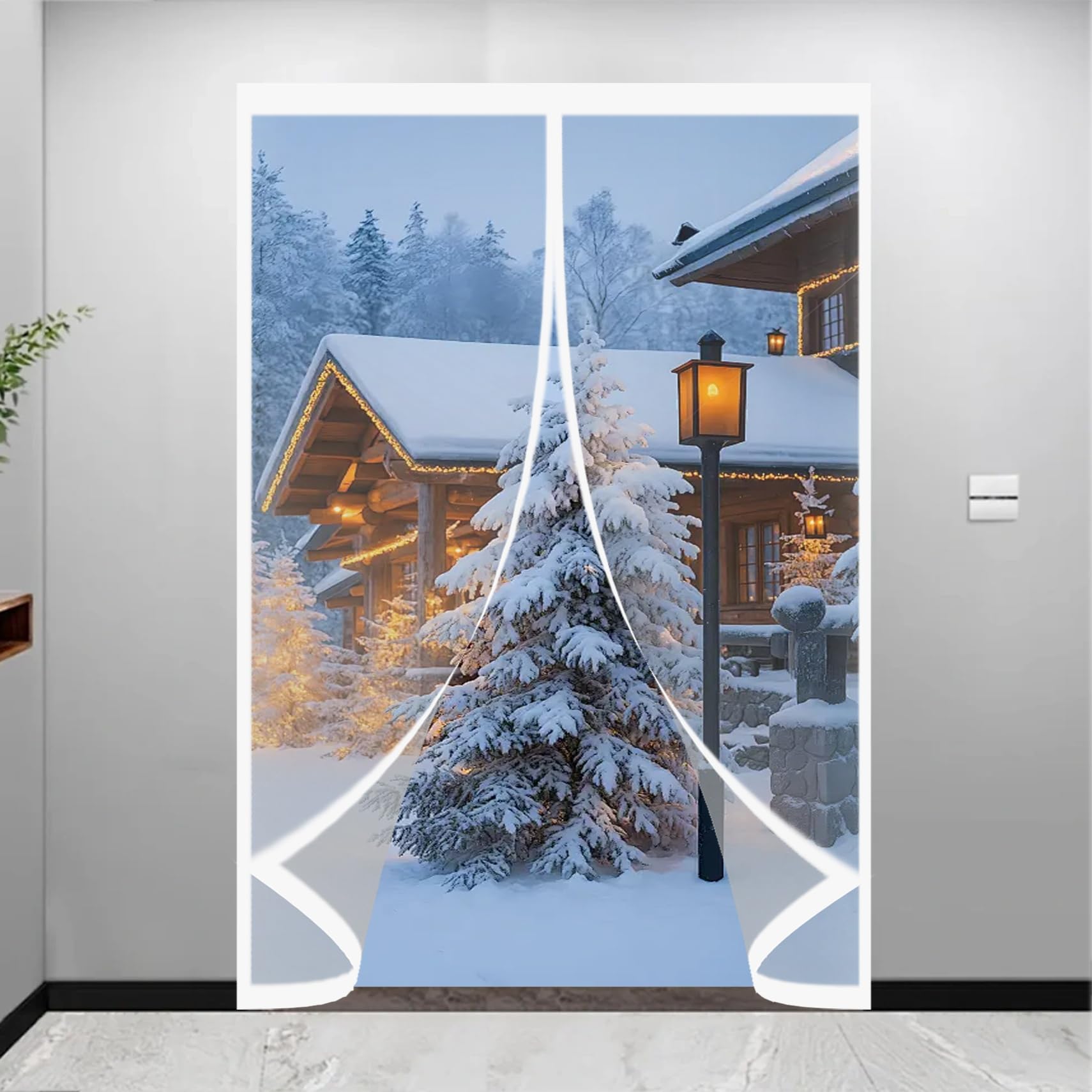 Rideau de Porte Thermique 95 x 240 cm Fermeture Automatique - Coupe-Ven- avec Protection Thermique Isolation de Porte D'Hiver pour Cuisine et Salon de, A