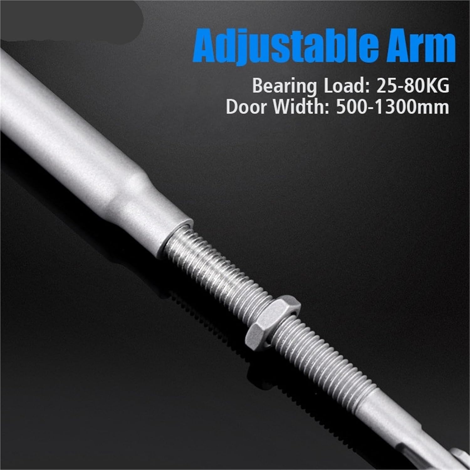 Hydraulic Buffer Door Closer 25KG to 80KG Adjustable Speed Door Closing Equipment Mute Soft Closing Door Hardware 1Pcs(Black L)