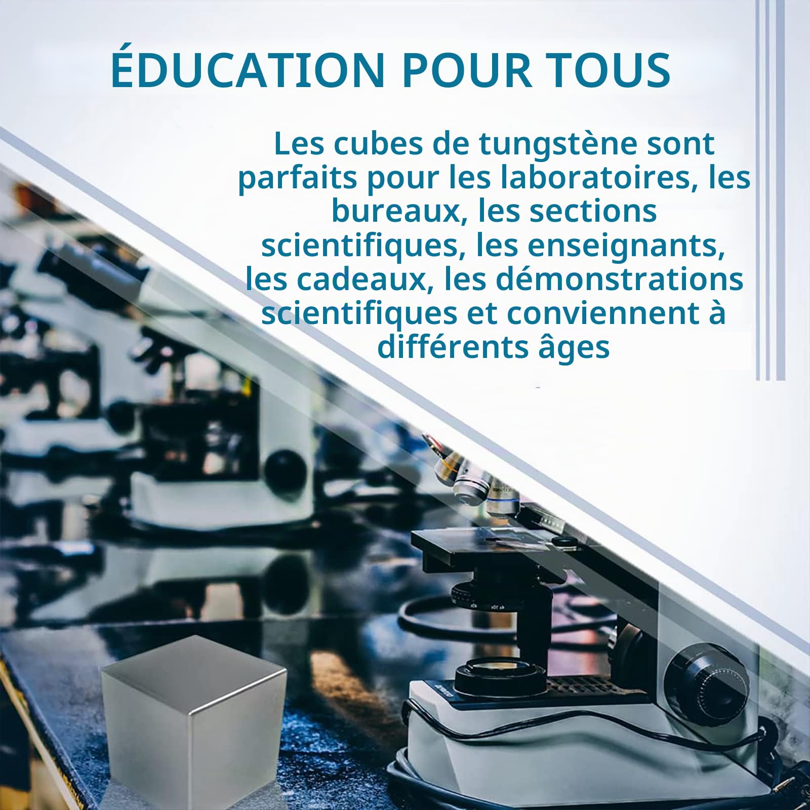 COYOUCO Cube en tungstène Cube de densité métallique Cube d'éléments à Haute densité en métal Pur pour Collections d'éléments Expérience de Laboratoire Matériel Passe-Temps,30 * 30 * 30mm