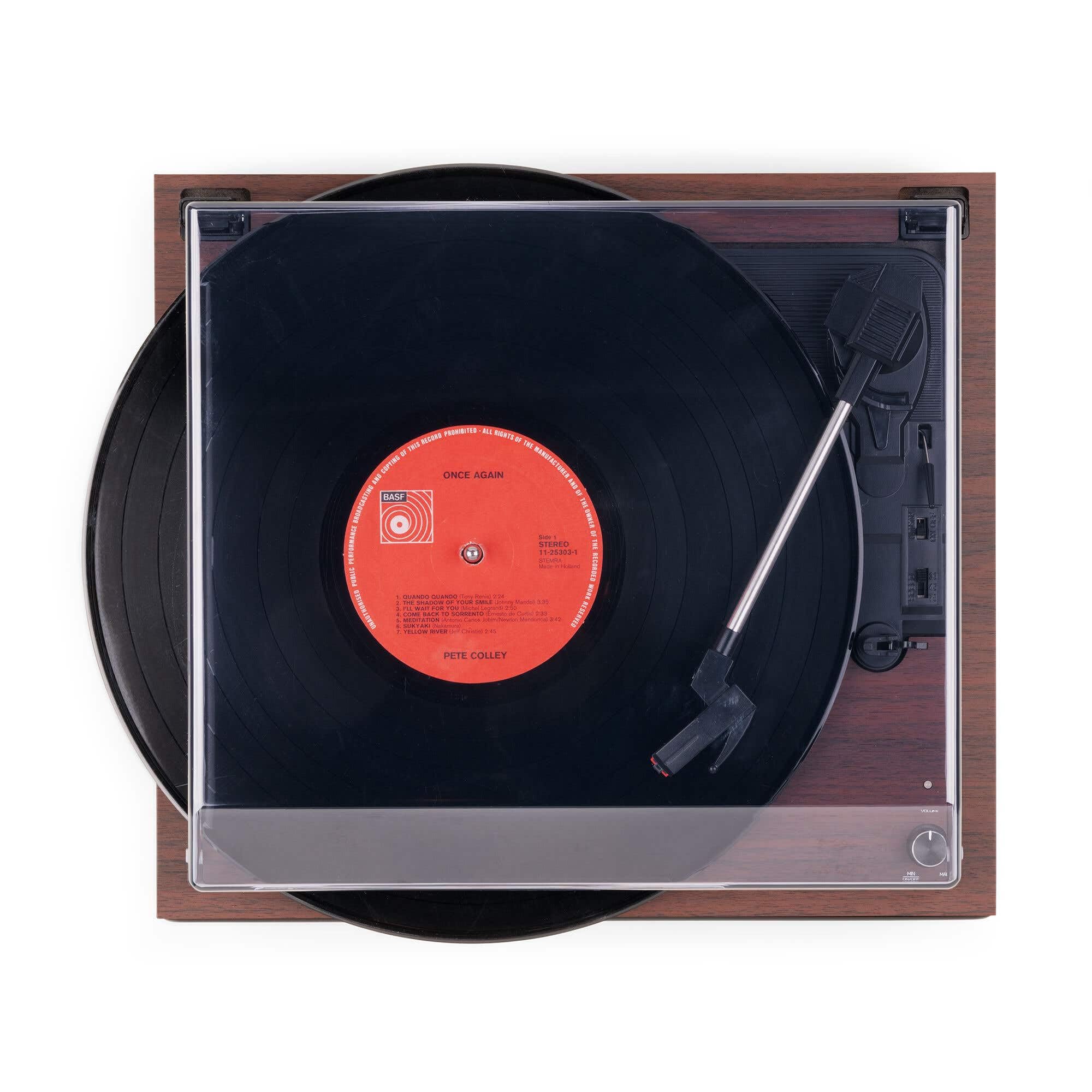 Audizio Reno – Giradischi con altoparlante Bluetooth – Retro Giradischi – Lettore in vinile per 33/45/78 RPM, Turntable in vinile con trasmissione a cinghia, giocatori vintage – rame