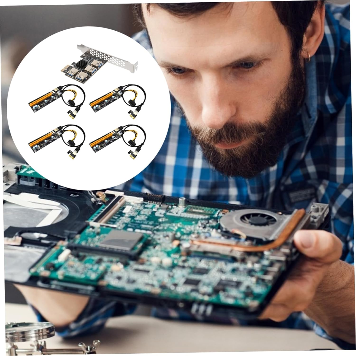 Pci-e to USB Expansion Card to Pci-e Riser Adapter for Mining Easy Installation with High Reliability Play Design for Gpu Connectivity