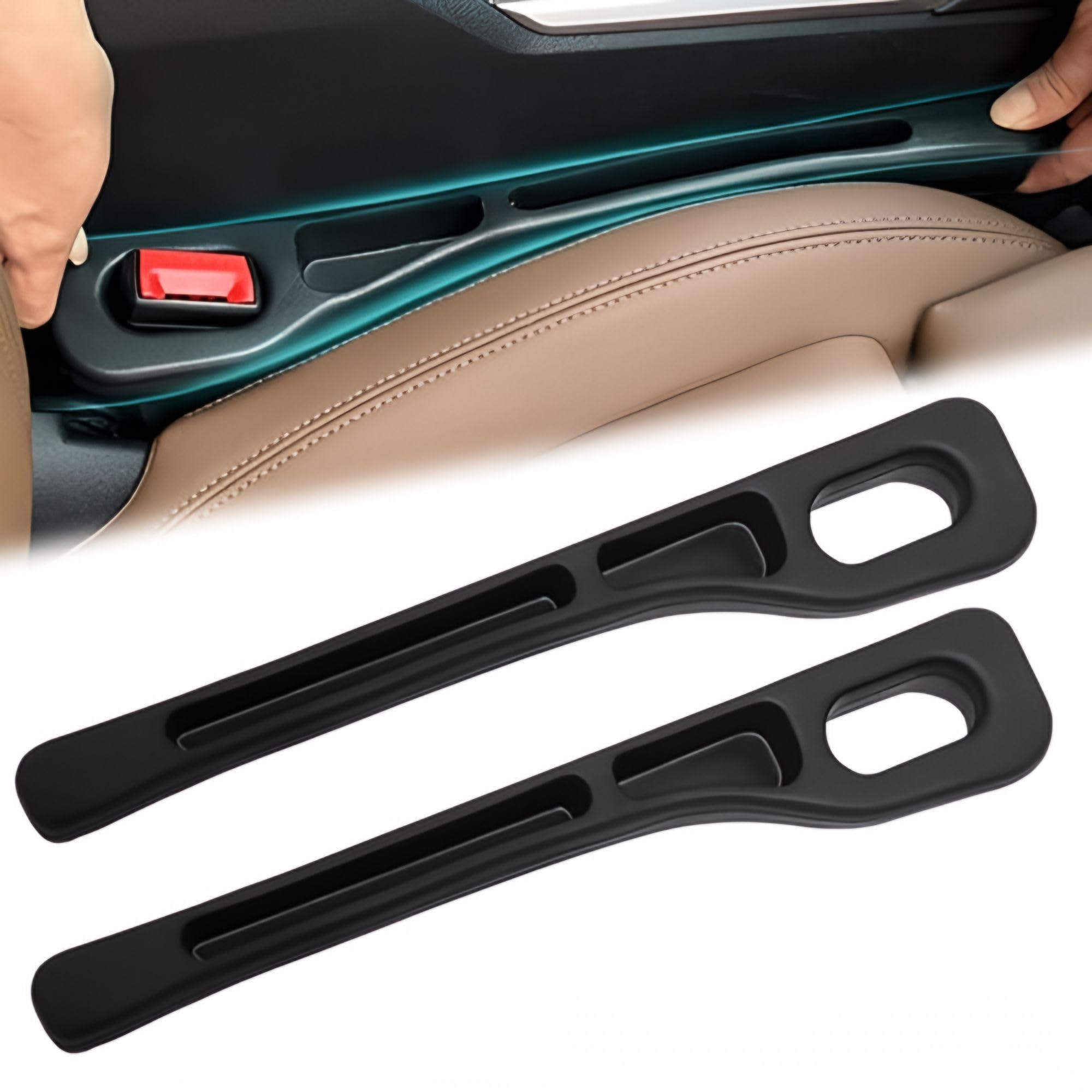 Woniyal 2 PCS Car Seat Gap Filler Organizer Suitable for Ford Kuga ab Bj.2020, Side Pocket Storage Flexible Anti-Drop Crevice Pad Polyurethane