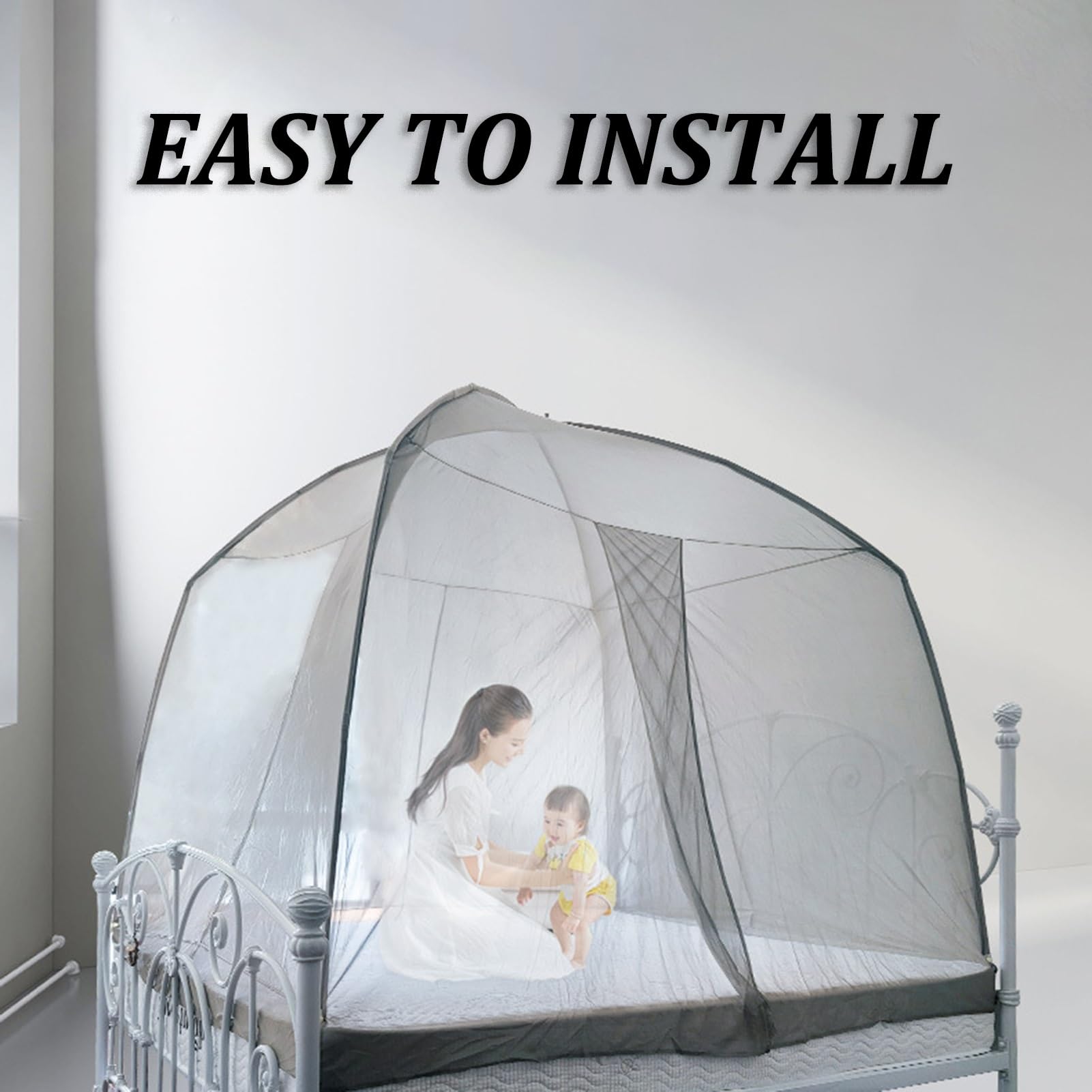 MSSCER Faraday Fabric Emf Bed Canopy Silver Bed Drapes Mesh Protection Canopy RF Shielding Netting Queen Size (Color : Silver, Size : Medium) : Home & Kitchen