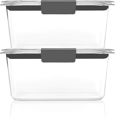 Vista 49 de Rubbermaid Brilliance - Recipientes de almacenamiento de alimentos sin BPA con tapas, herméticos transparentes juego de 2 (taza de 9,6), ideales