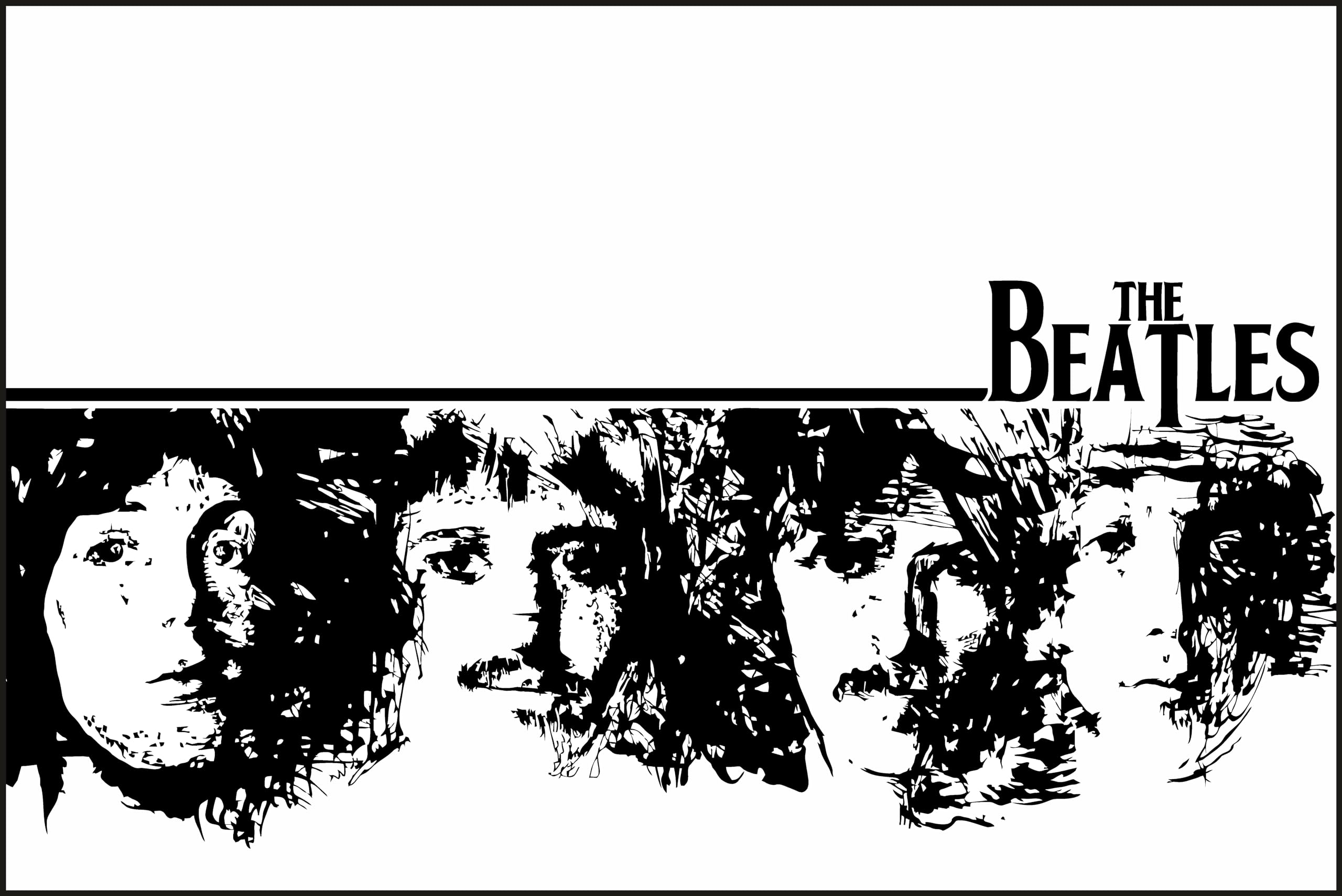 Your Inklab | Premium 'The Beatles Band Poster' John, Paul, George, and Ringo's Rough Sketch A-7 | (12 X 18 Inch, 300gsm, Multicolour) | Wall Art for Home and Office