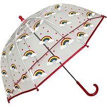 Kids Umbrella Girls Clear Umbrella, Rainbow Umbrellas Print Kids Parasol