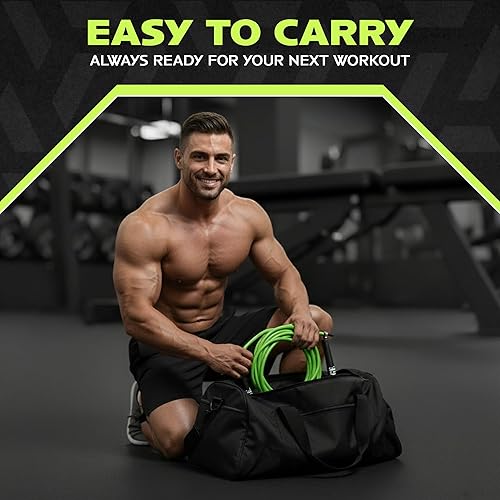 Miniatura 5 de Rage Fitness Cuerda de salto R2 - Cuerda de entrenamiento de PVC verde con asas de rodamiento de velocidad