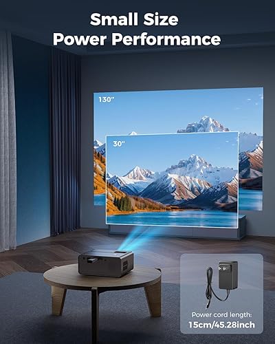 Miniatura 6 de CiBest Mini proyector, proyector de video compatible con Full HD 1080P, proyector de película pequeña portátil, compatible con iOSAndroidWindowsTV