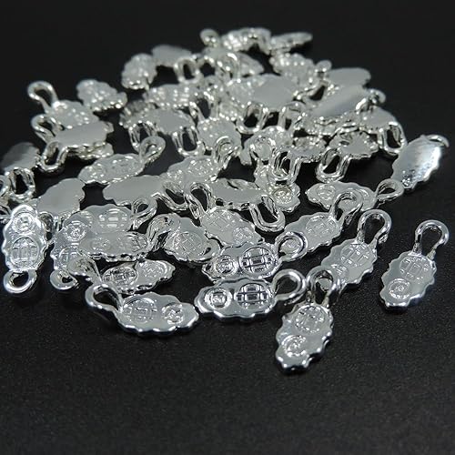 Miniatura 2 de 100 piezas de pegamento chapado en plata para colgar en la fianza de aretes o raspaduras y colgantes de cristal, conectores de joyería