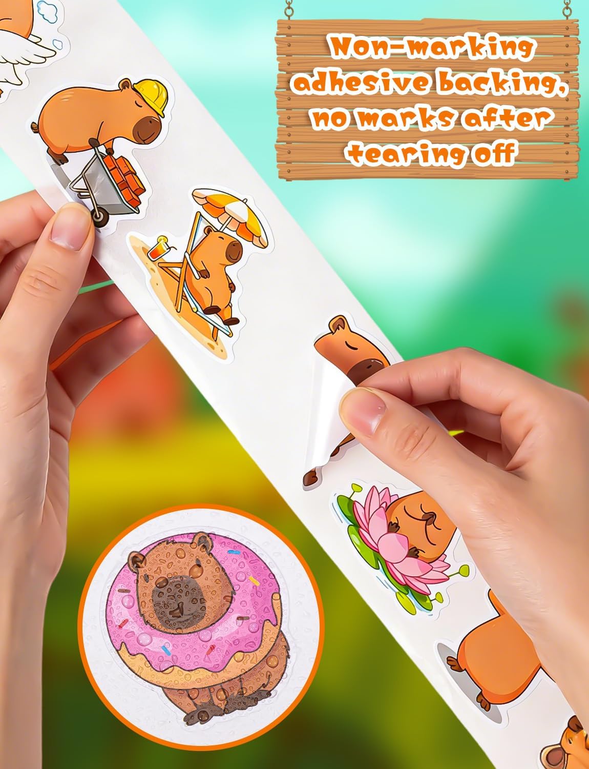 1200 Pcs Capybara Stickers Cute Stickers Waterproof Cartoon Capybara Stuff Decals Nature Capybara Party Favors Gifts for Adults Teens Water Bottle Laptop Luggage Helmet Skateboard Motorcycle