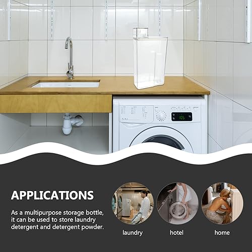 Miniatura 2 de DOITOOL Recipientes de lavandería Dispensador de polvo para lavandería, botella de jabón líquido para ropa sucia, suavizante, soporte para cuentas