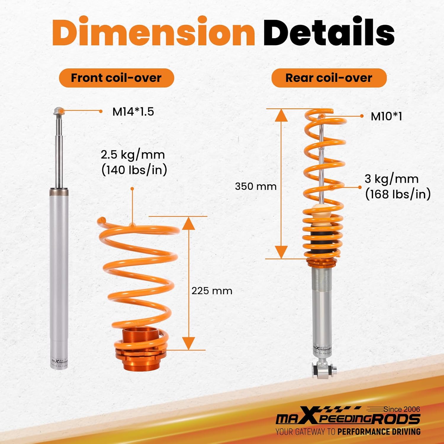maXpeedingrods E34 Coilovers for BMW 5 Series Sedan 4