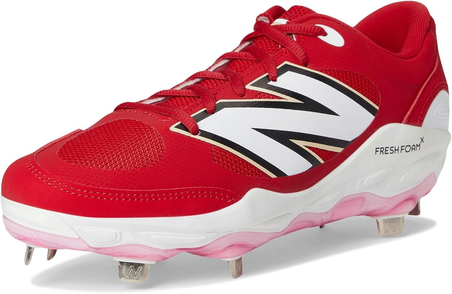 New Balance Men's Fresh Foam X 3000 V7 Baseball Shoe, Team Red/White, 6 M