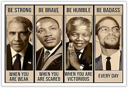 Barack Obama, Martin Luther King Jr, Nelson Mandela, Malcolm X Citas inspiradoras Carteles de historia negra Mes de la historia negra Activistas