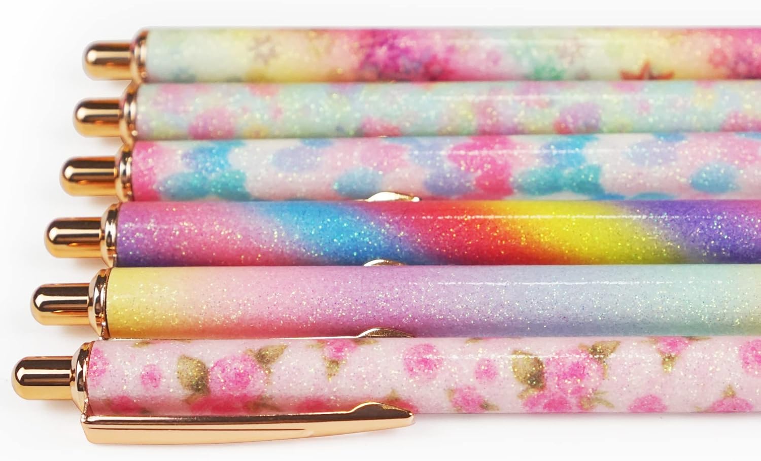 U-RIGHT Cute Pens for Girls Women Patterned Fancy Glitter Colored Body ...
