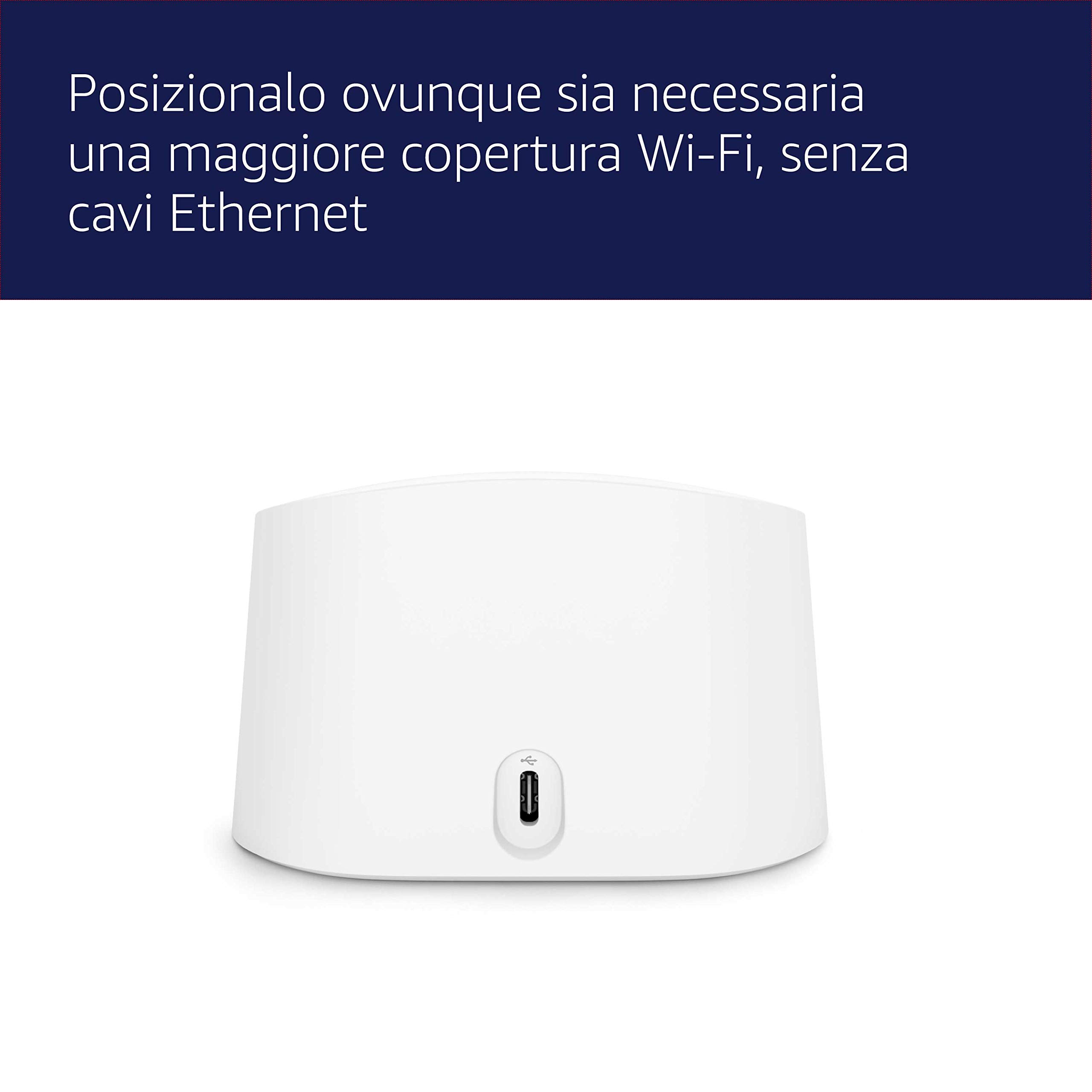 Router wi-fi mesh Amazon eero 6 | Fino a 140 m² | Connessione di oltre 75 dispositivi | Estende la rete eero esistente | Confezione da 1 | Modello 2021