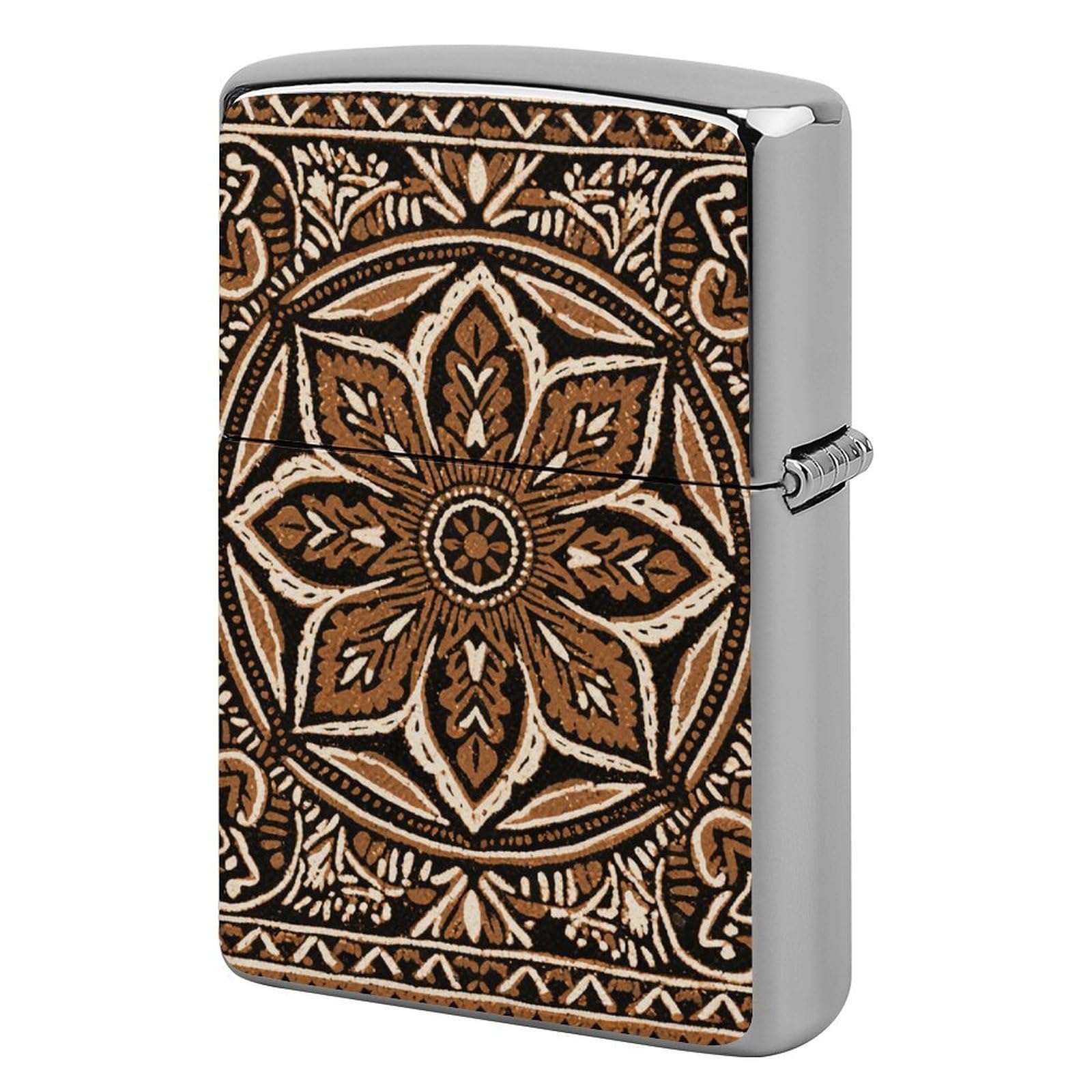 Traditional Batik Patterns Lighter Case Cover Vintage Metal Lighter Sleeve Reusable Lighter Protective Cover Decorative Lighter Holder Birthday Gifts for Men Women