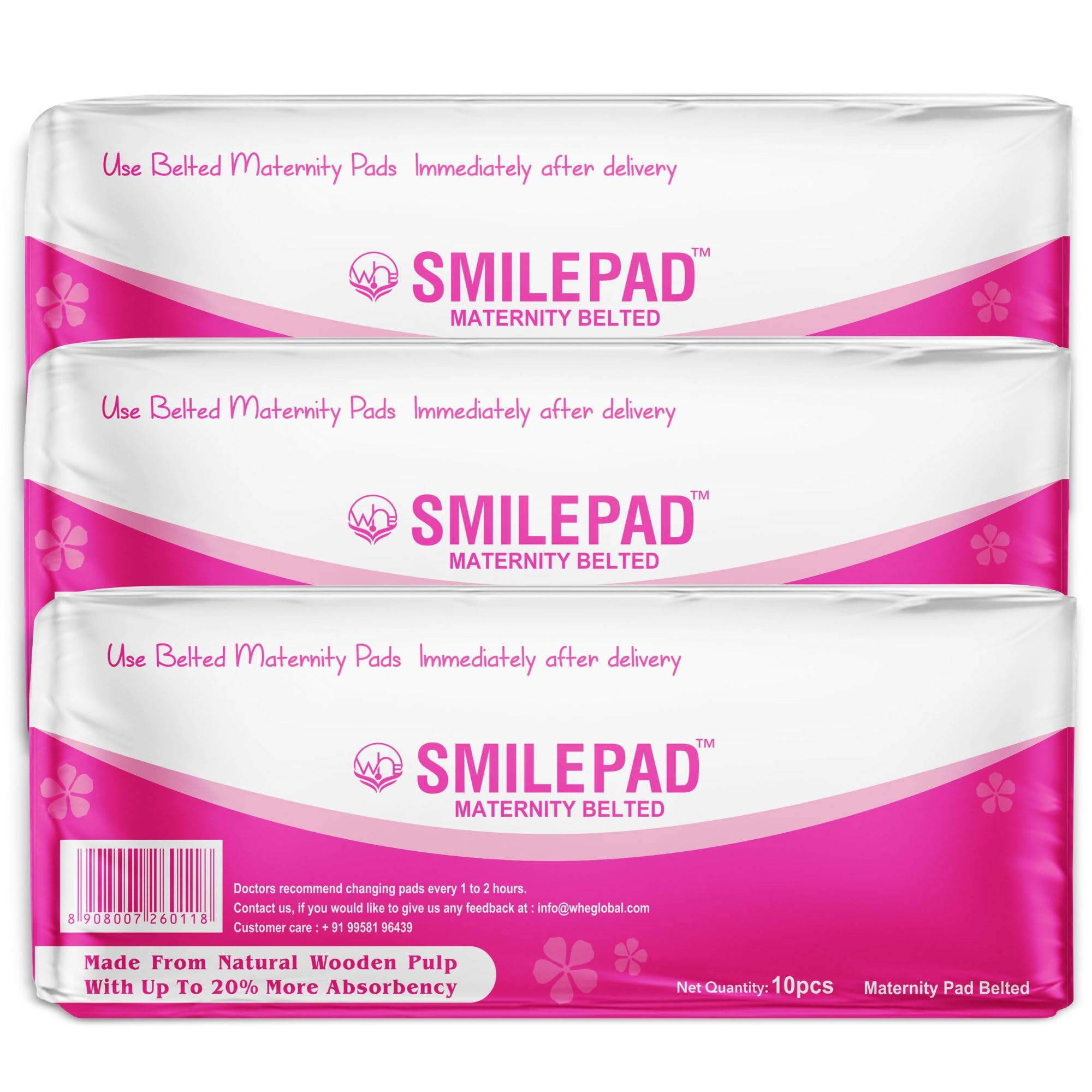 Smilepad Belted Maternity Pads After Delivery for Women, Super Absorption, Adjustable Elastic Belt for Hold Pad | Up to 100% Rash Free, Pack of 30 Postpartum Pads for Heavy Flow (B0BWJY76T6) Amazon Price History, Amazon Price Tracker