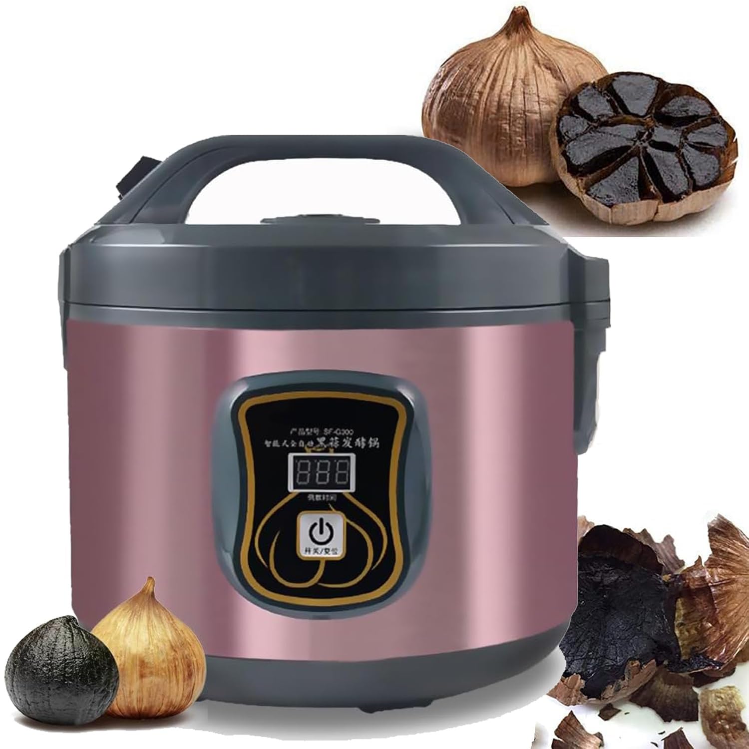 FHRKA Automatic Black Garlic Fermenter Machine, 3L Smart Home Black Garlic Pot Yogurt Maker Natto Maker with 2-Tier Garlic Rack