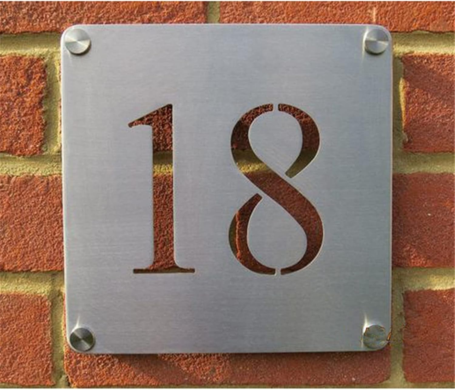 House Number Customized House Number Street Name Composite Aluminum Board Sign Outdoor Plaque Street Office Door Floating Backing Panel (Size : 25x25CM) (Onecolor 20X20CM)