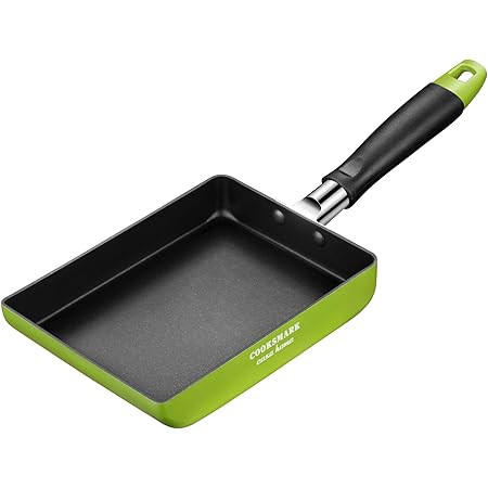 ＣＯＯＫＳＭＡＲＫ 卵焼き フライパン 13×18cm IH対応オール熱源対応 玉子焼き器 お弁当用 エッグパン フッ素加工 グリーン
