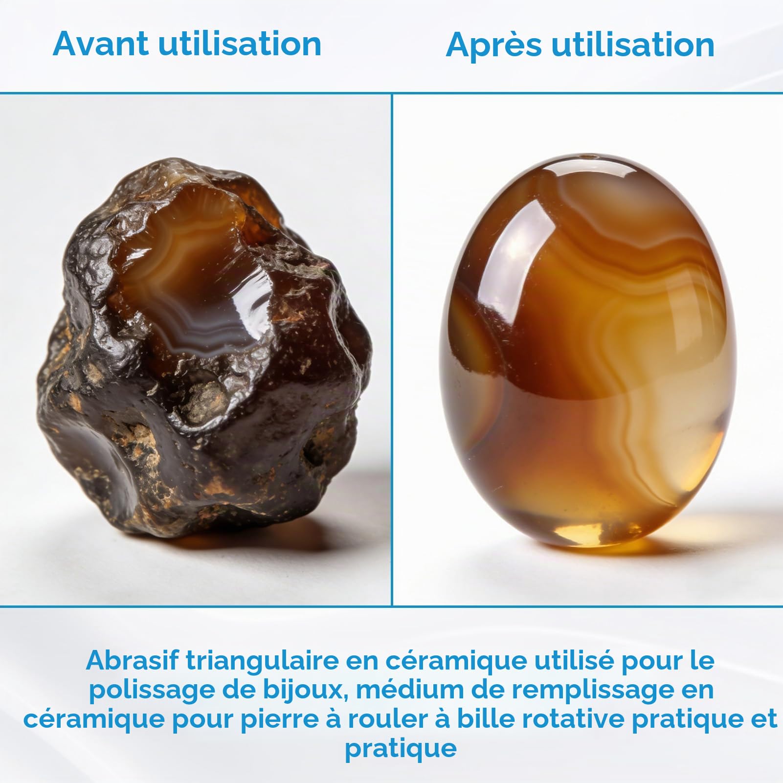 Média en céramique pour culbutage de roche, matériau de remplissage en céramique pour culbutage de roche, matériau abrasif de polissage triangulaire, support de polissage de roche