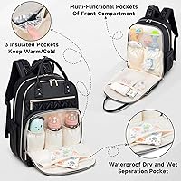 Mommore Diaper Bag, Small Changing Backpack, Stylish Baby Travel Backpacks With Insulated Pockets, Changing Mat, Stroller Straps, Light Cream White, Small-17L, Daypacks - View #9
