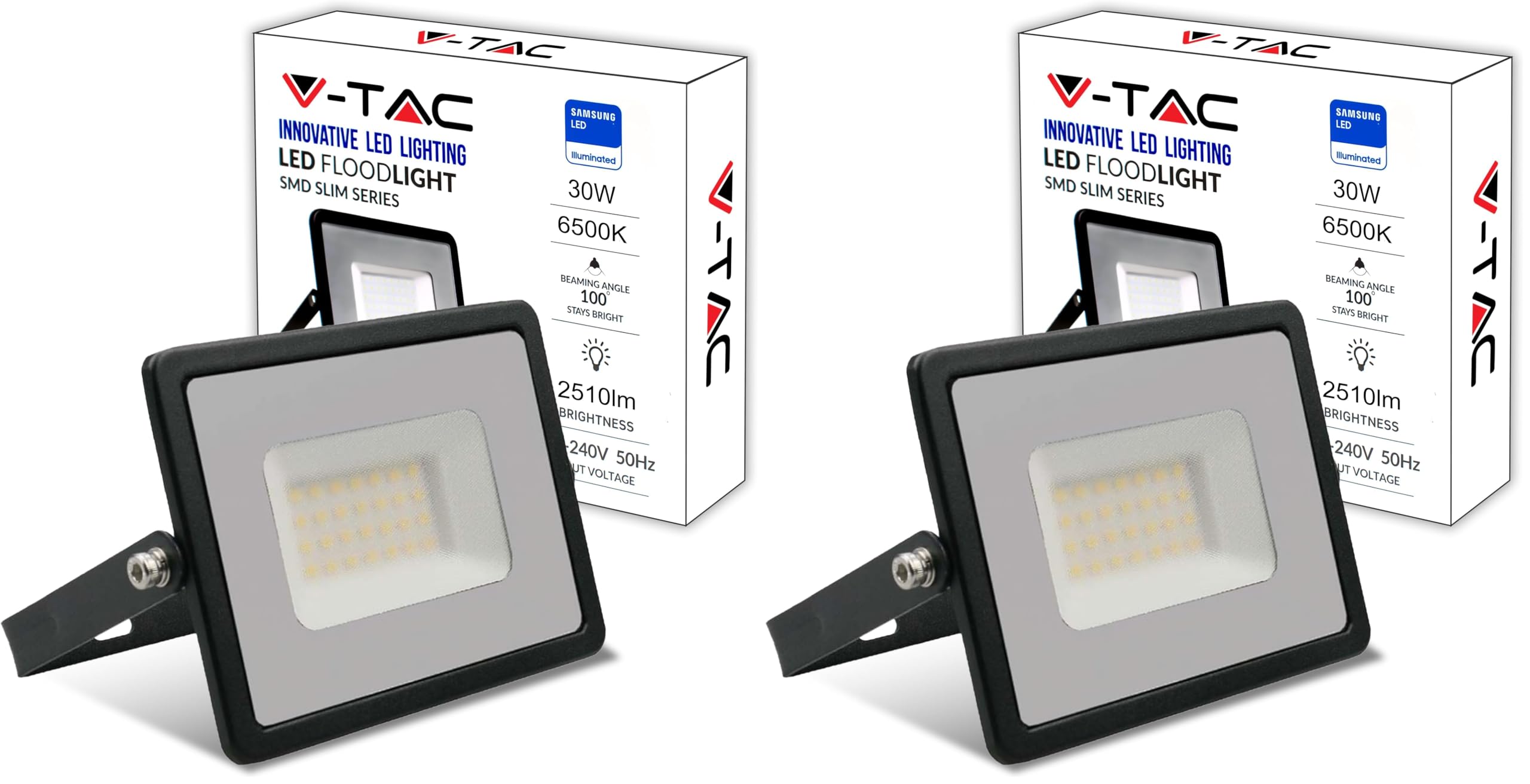 Projecteur LED extérieur 30W étanche IP65 lot de 2 V-TAC