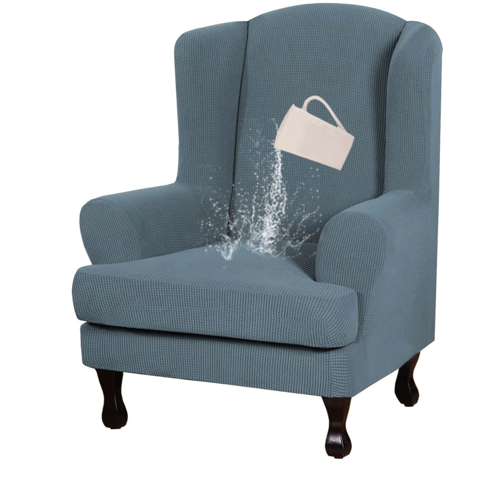 Funda para sillón orejero en salones familiares protector jacquard impermeable