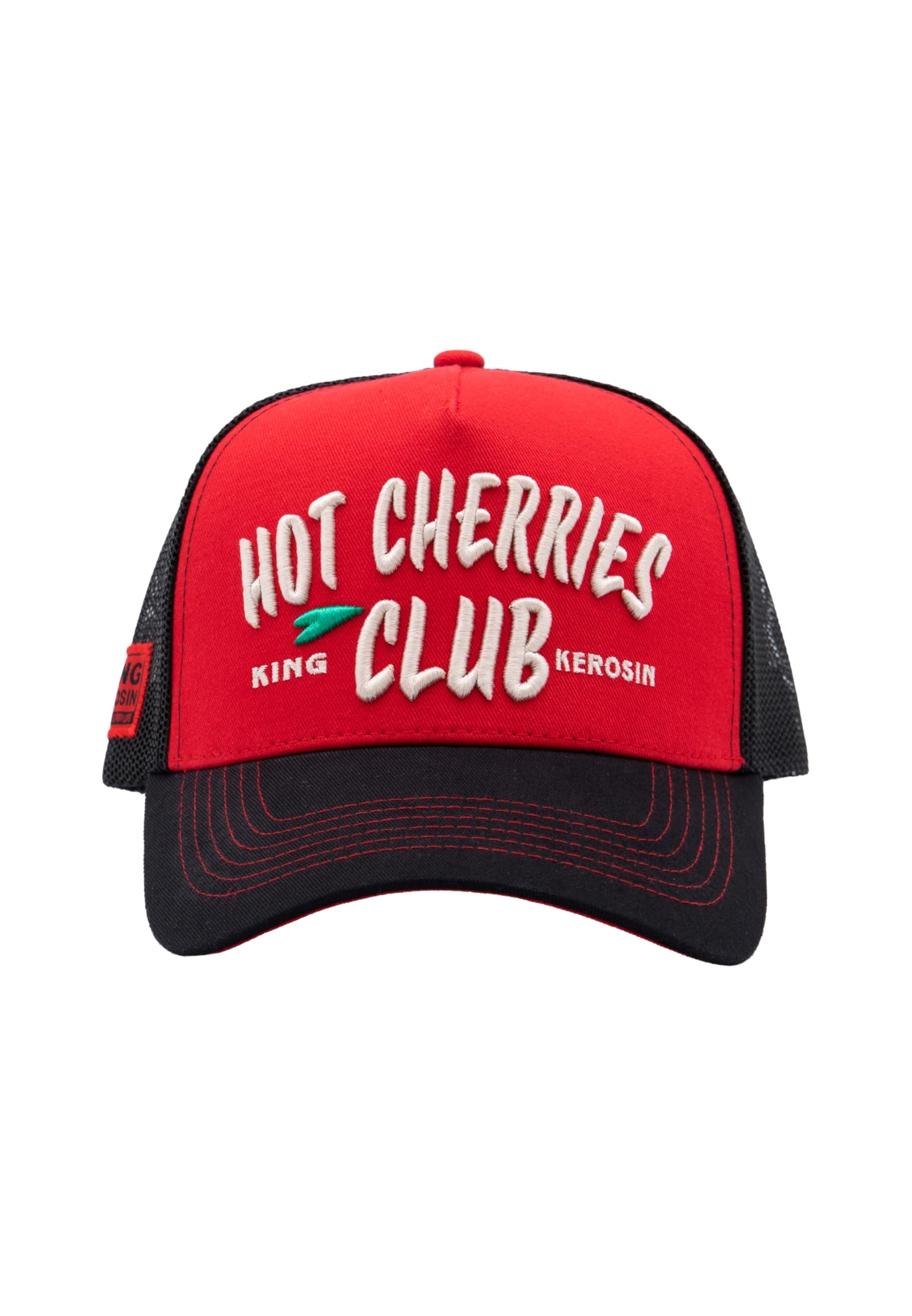 King Kerosin Gorra de camionero para hombre con estampado bajo la visera Hot Cherries Club