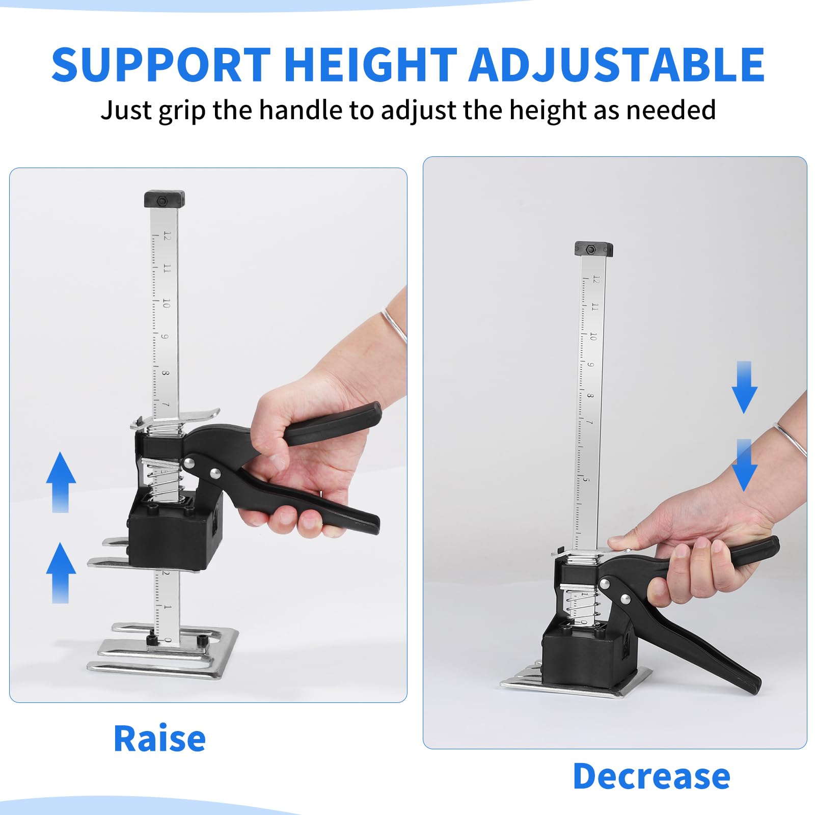 DBREAKS 35CM Arbeitssparender Arm, 2Pcs Arm Handwerkzeug Heber, Bis zu 220 kg, Möbelheber mit Skala, Keramikfliesen Höhenregler, Multifunktionale Handhebewerkzeug für Fliesenheber, Gipskartonplatten