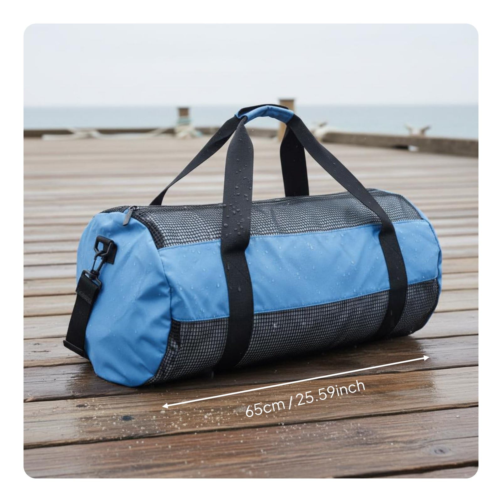 TISHITA Sac de Sport en de Plongée Sac de Natation Sac pour Plage Sac d'Équipement Subaquatique Maille Respirante pour Circulation d'air Structure Robuste et