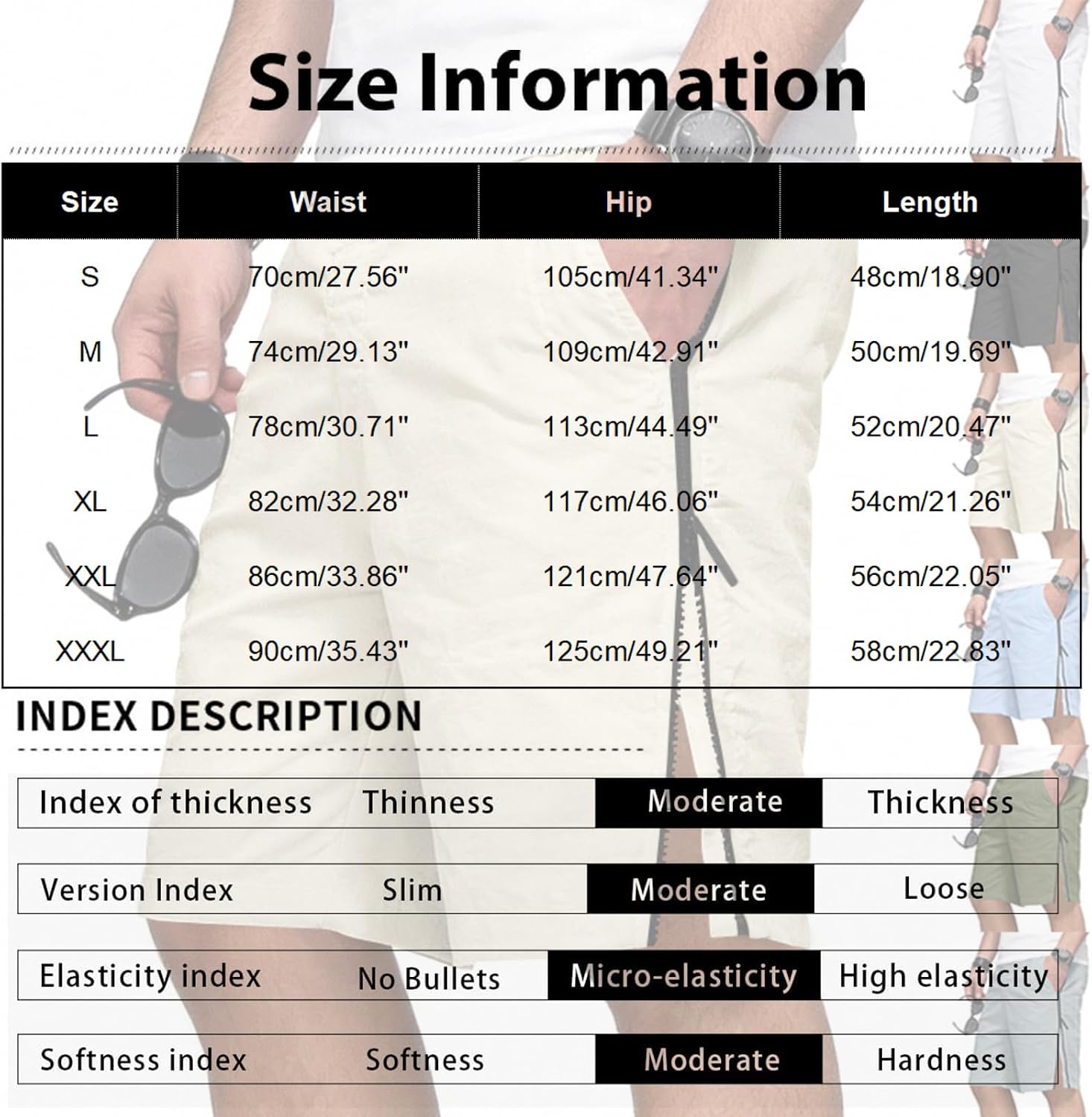 Ymosrh Men's Casual Shorts Elastic Waist Drawstring Tear Away Workout Hiking Running Basketball Shorts S-3XL