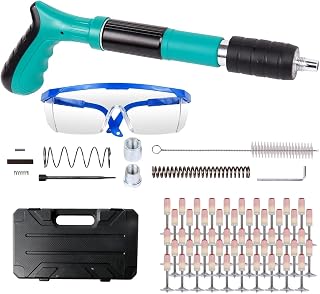 Manual Steel Nail Gun Tool with 50pcs Nails, 5 Speed Adjustable Manual Steel Nail Gun, Wall Fastening Power Tool, Portable Nail Shooting Machine for Ceiling/Wire Hider/Install Nail Shooting