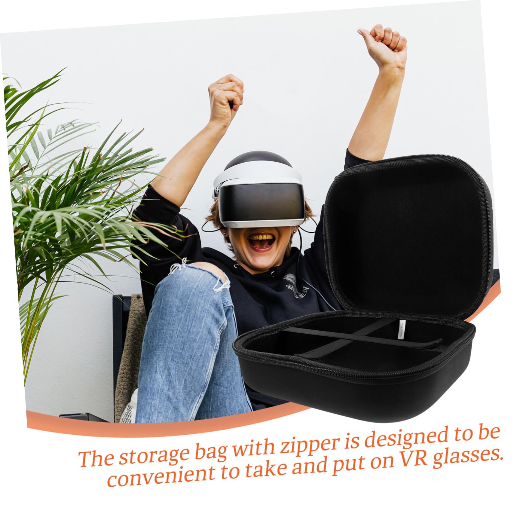 SOIMISS Custodia Rigida Portaocchiali Vr in Eva Nero, Protettiva e Portatile per Visore Realtà Virtuale 2, per Viaggi e Uso Quotidiano