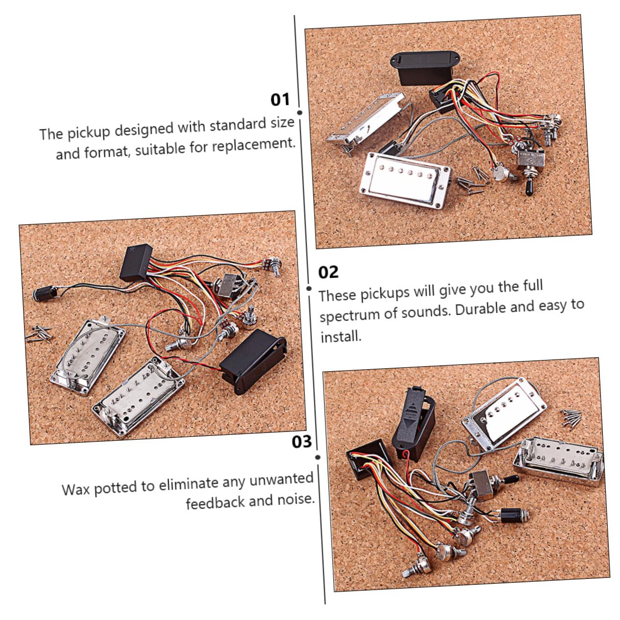 Pickup Attivo Per Chitarra Humbucker Durevole Con Scatola Per Batteria Parte Di Ricambio Per Chitarra Elettrica e Basso Per Amanti e Musicisti