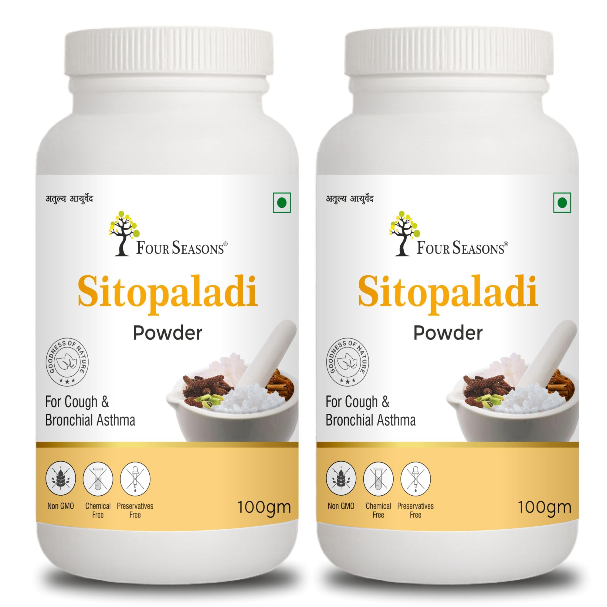 Four Seasons Sitopaladi Churna 100g| For Cold Cough, Sore Throat, Digestion - Adult & Kids |Traditional Ayurvedic Blend Dalchini, Vanshlochan, Elaichi, Pippali, & Mishri (2)-image-32