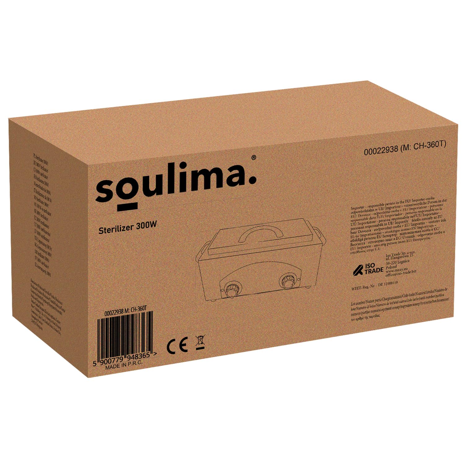 Esterilizador de aire caliente, calor seco, esterilizador de alta temperatura, 300 W, desinfección para herramientas de hasta 220 °C, temporizador, indicador LED, acero inoxidable 22938