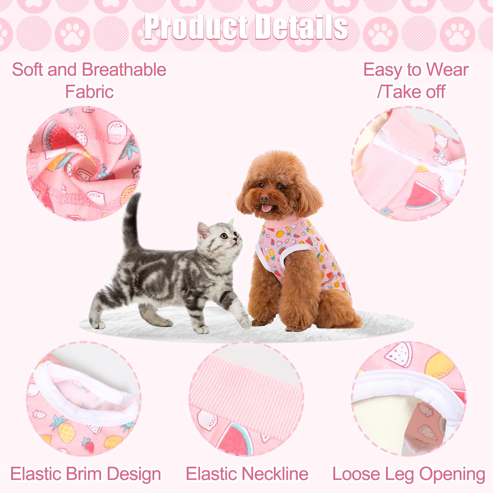 FEimaX Dog Surgery Recovery Suit, Pet Onesie for Female Male Dog Bodysuit Cone E-Collar Alternative - Image 4