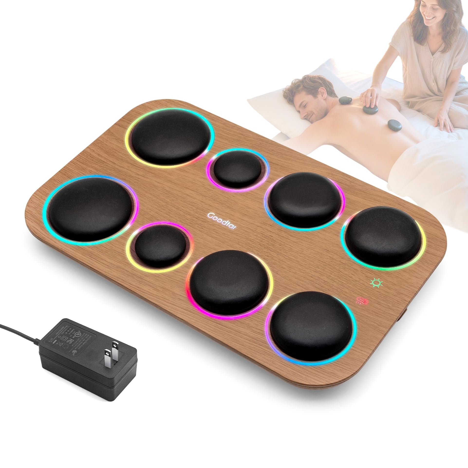 Photo 1 of Goodtar 8-Piece Hot Stone Massage Set with Warmer